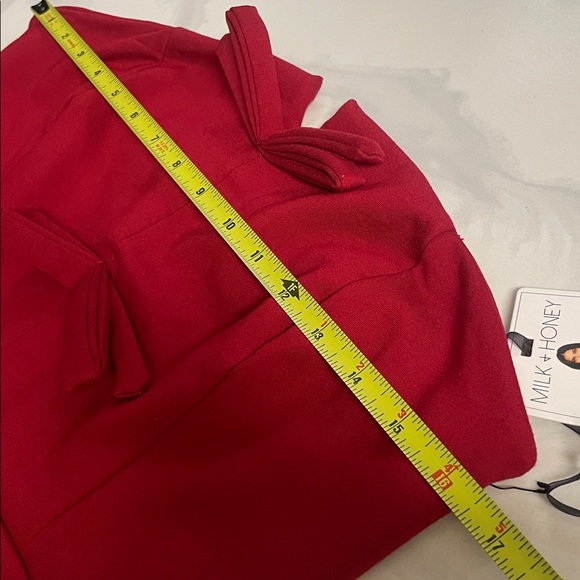 New Milk & honey red bow bustier strapless  top - Picture 10 of 10